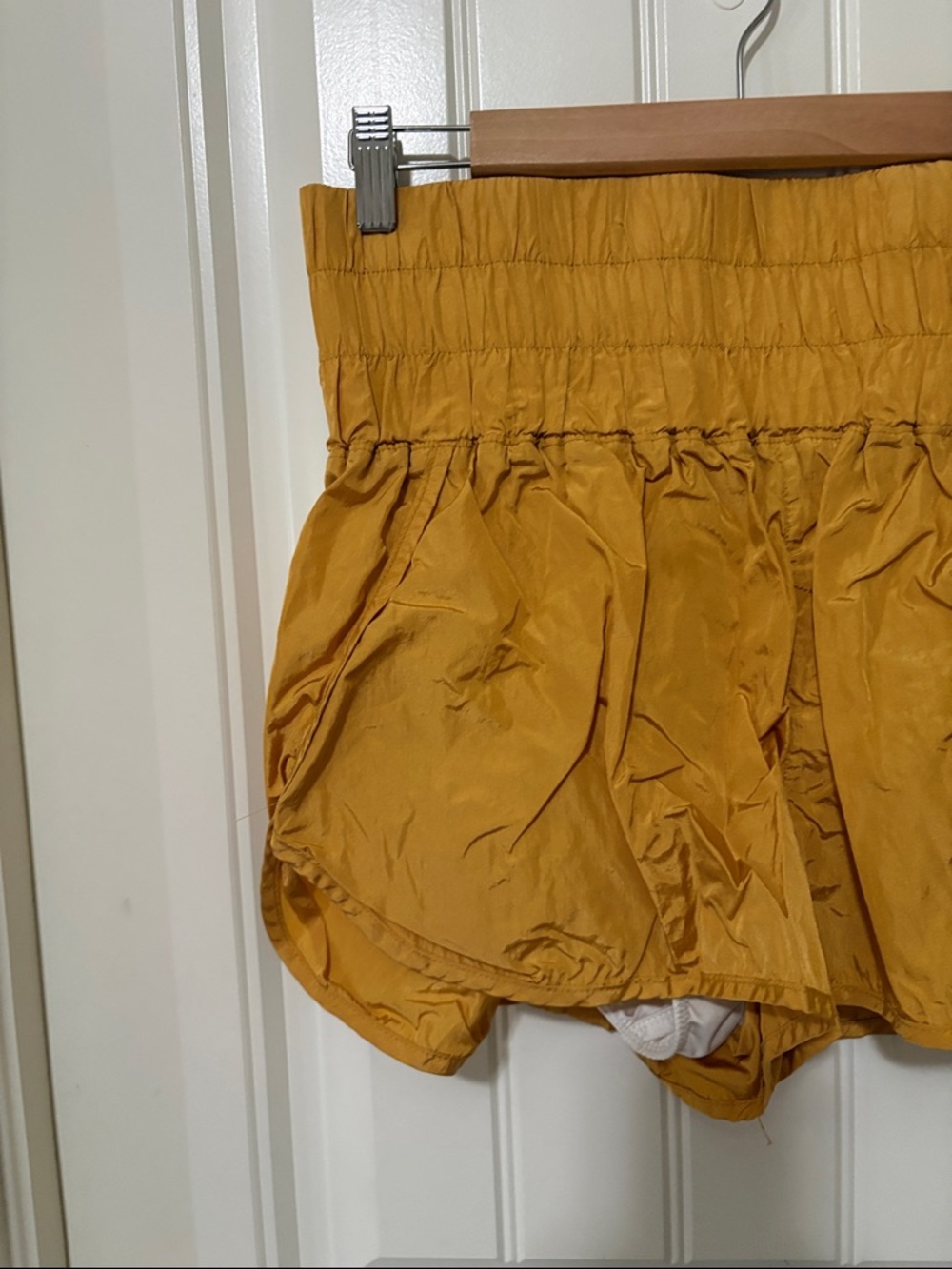 Free People Movement High-Waist Mustard Women’s Shorts - Picture 2 of 11